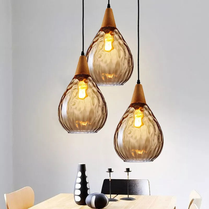 Retro Water Drop Glass Kitchen Pendant Light