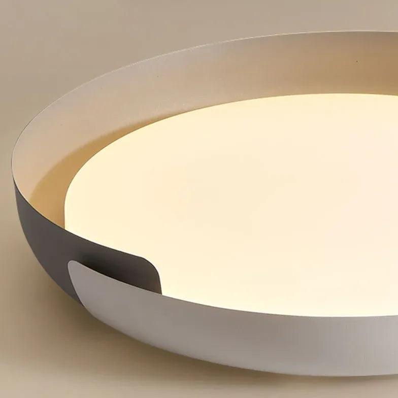 Contrasting Wood Circular Led Ceiling Light for Bedroom