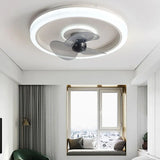 Blue Round LED Bedroom Fan Light