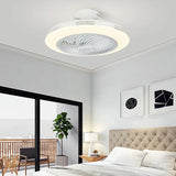 Remote-Controlled Round Modern Bedroom Fan Light