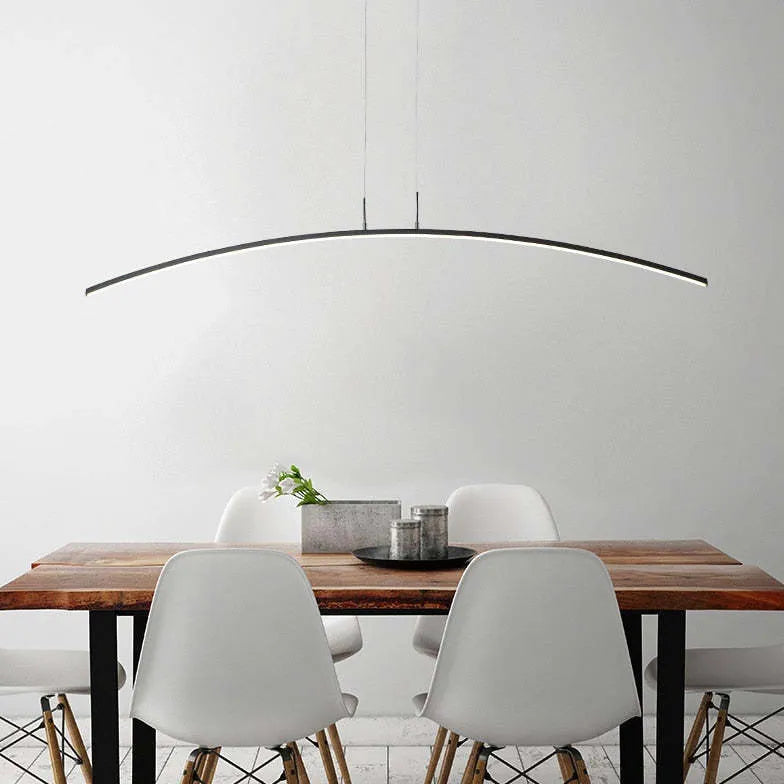 Curved LED Black Kitchen Pendant Light – Clowas