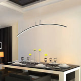 Curved LED Black Kitchen Pendant Light