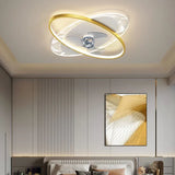 Flat Oval Modern Bedroom Fan Light