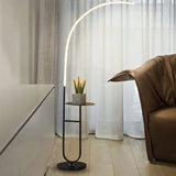 Curved Linear Lamp with Table Floor Lamp