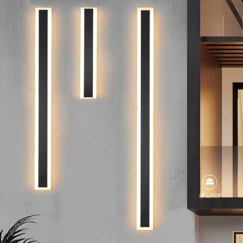 Black Linear LED Outdoor Wall Light