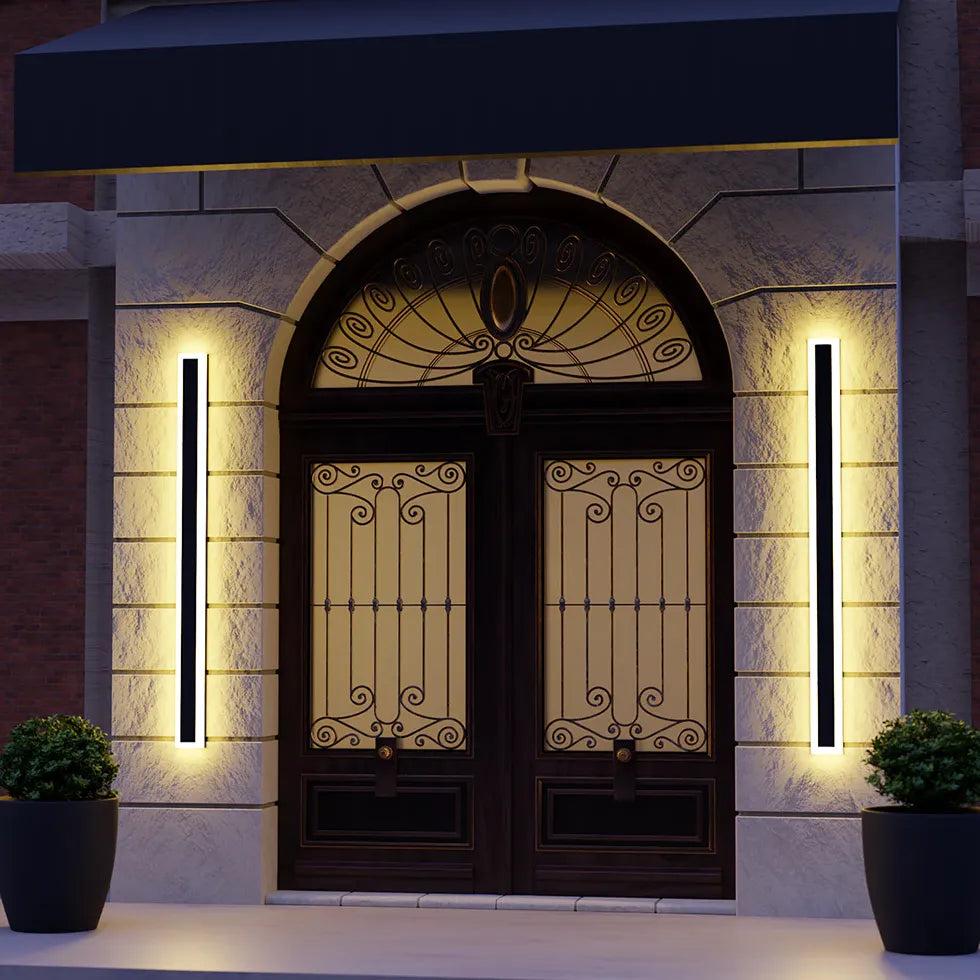 Black Linear LED Outdoor Wall Light