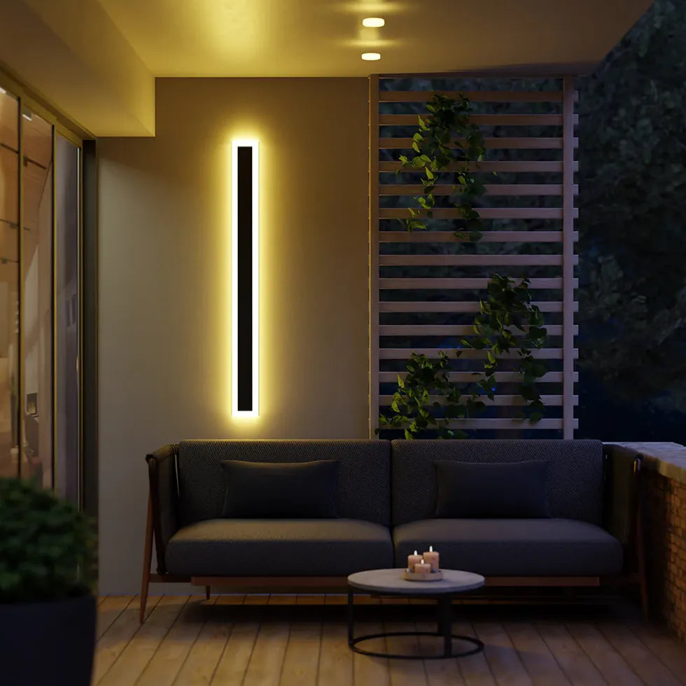 Black Linear LED Outdoor Wall Light