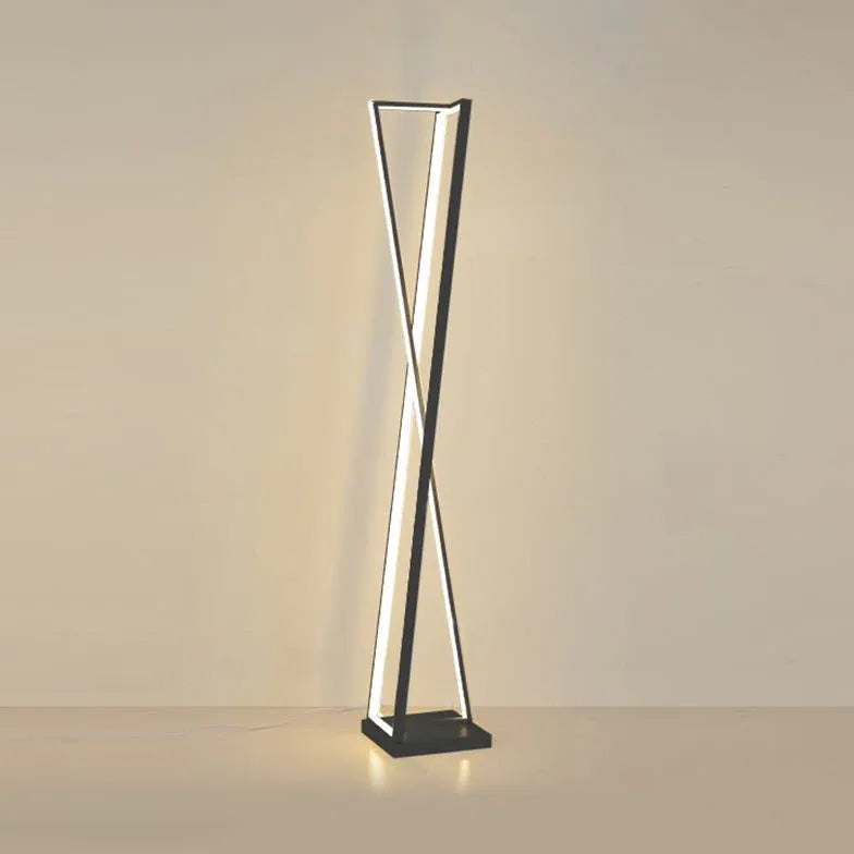 X-Shaped White Plug Tripod Floor Lamp