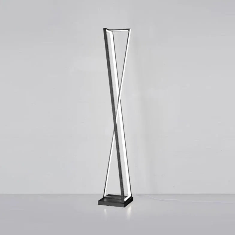 X-Shaped White Plug Tripod Floor Lamp