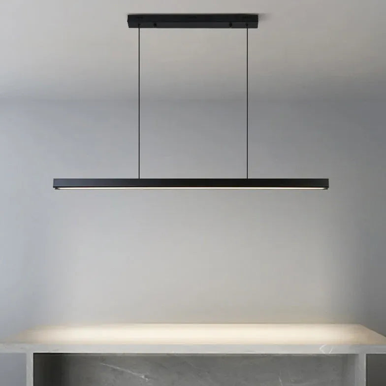 Linear Metal White LED Kitchen Pendant Light