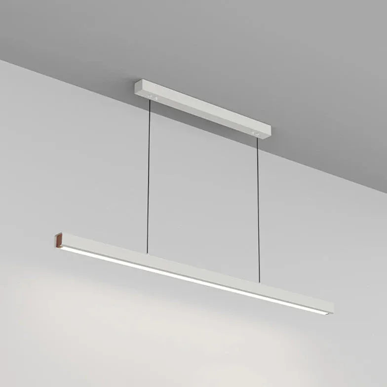 Linear Metal White LED Kitchen Pendant Light