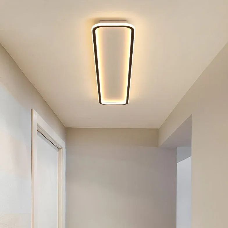 Rounded Corners Black Modern Flush Ceiling Lights