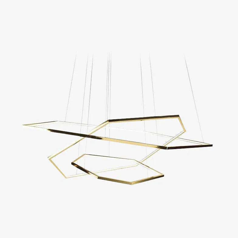 Geometric Shape Metal Gold LED Pendant Light