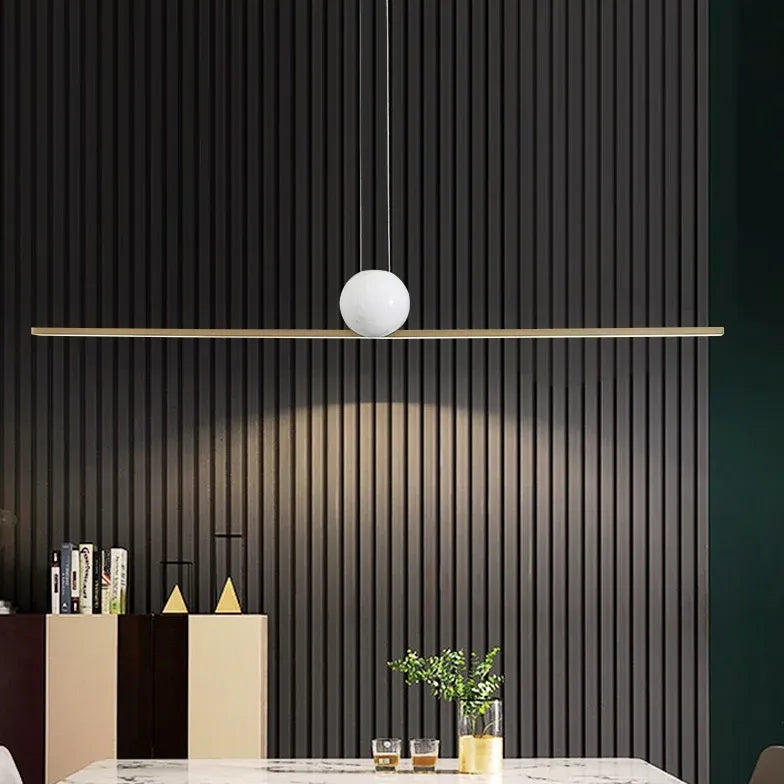 Linear Metal Minimalist LED Kitchen Pendant Light