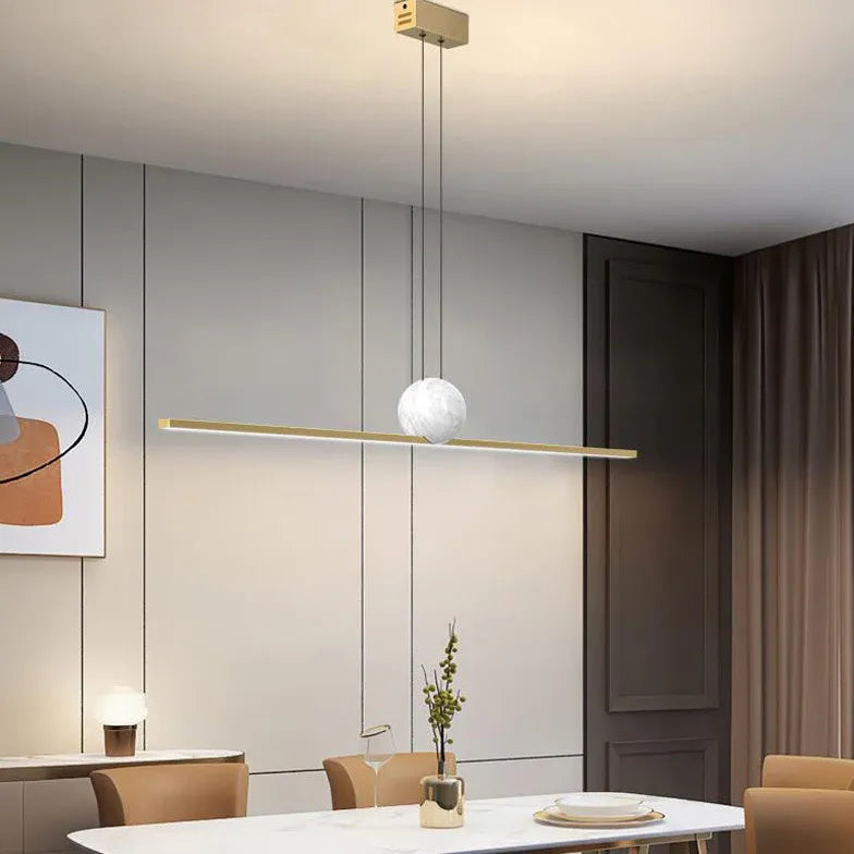 Linear Metal Minimalist LED Kitchen Pendant Light