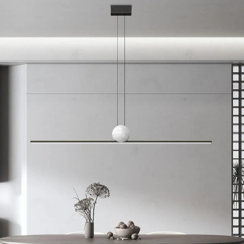 Linear Metal Minimalist LED Kitchen Pendant Light