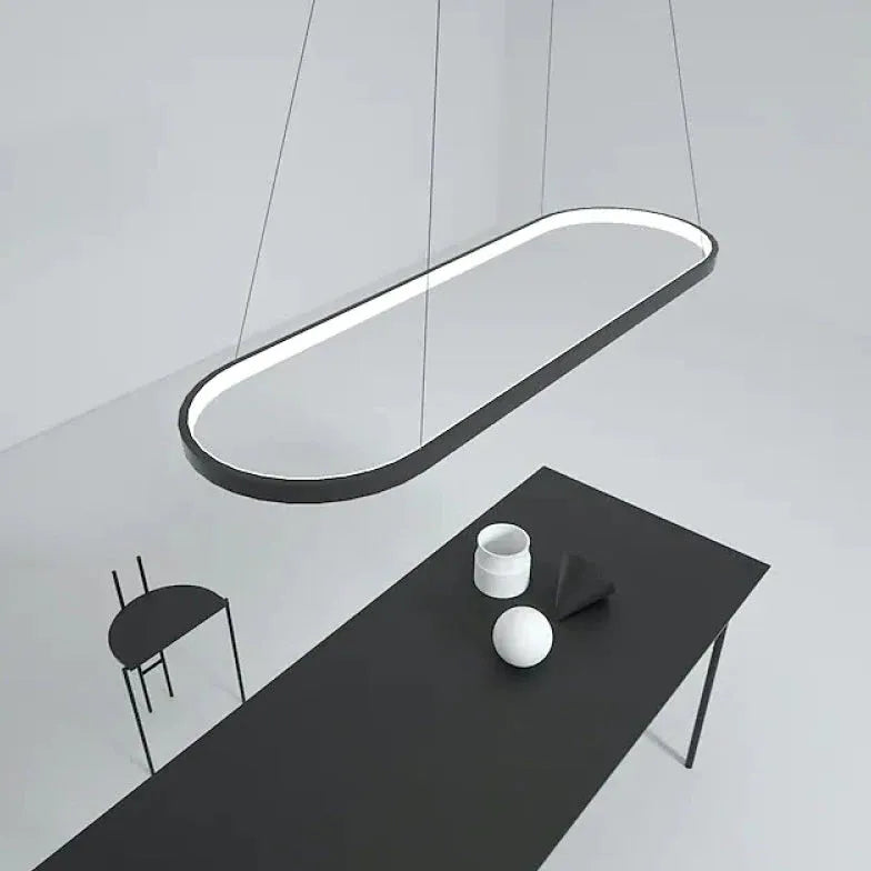 Black Oval LED Kitchen Pendant Light