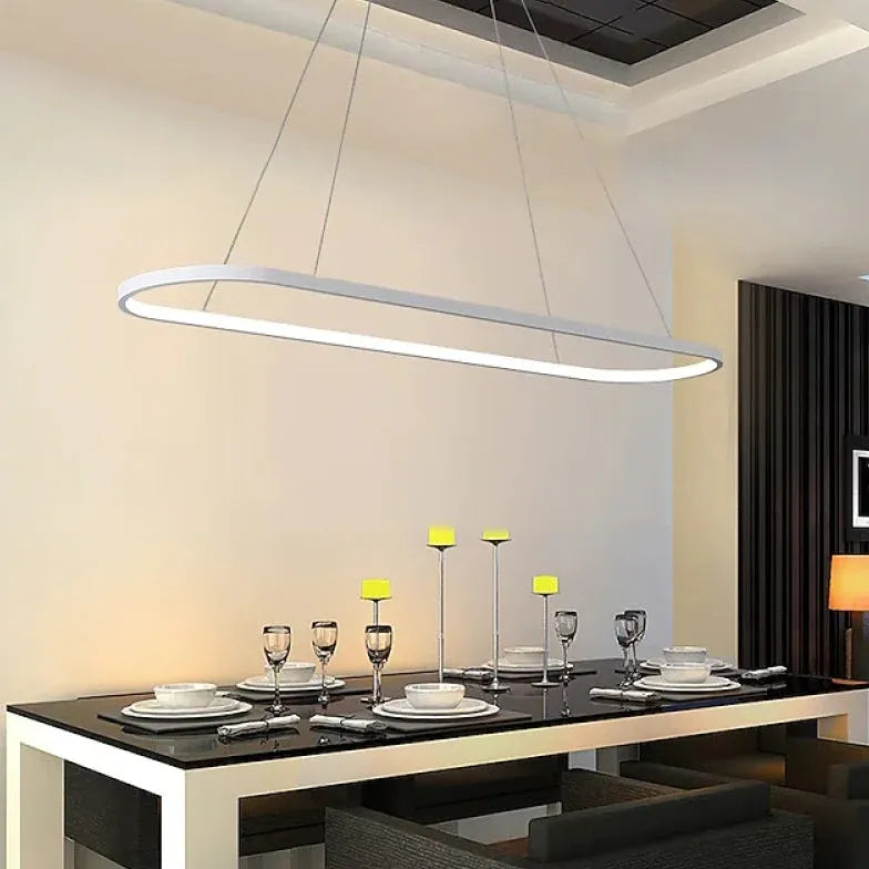 Black Oval LED Kitchen Pendant Light