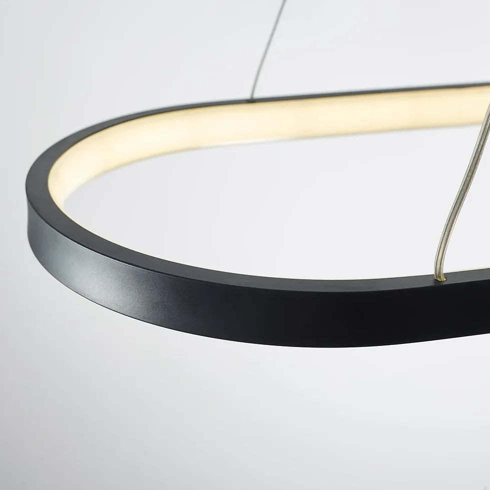 Black Oval LED Kitchen Pendant Light