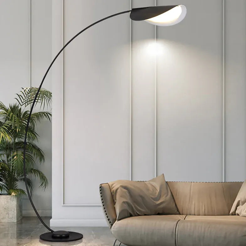 Black LED Curved Arc Floor Lamp