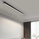 Long Linear Black Flush Ceiling Lights