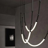 Streamlined Black Modern Dining Room Pendant Light