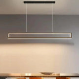 Black Rectangular Metal LED Kitchen Pendant Light