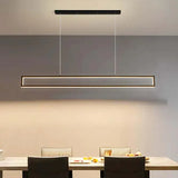 Black Rectangular Metal LED Kitchen Pendant Light