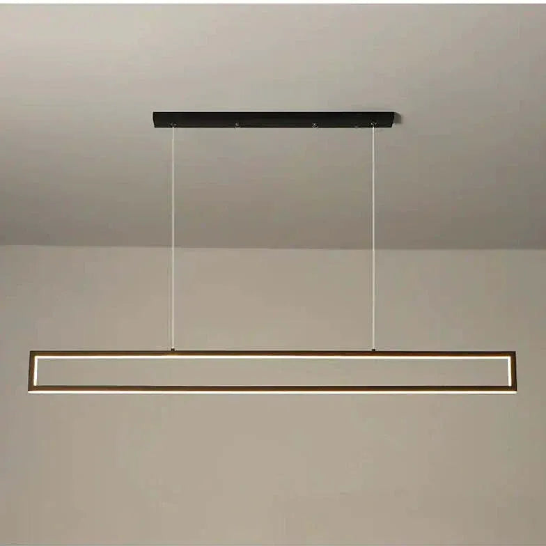 Black Rectangular Metal LED Kitchen Pendant Light