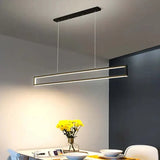 Black Rectangular Metal LED Kitchen Pendant Light