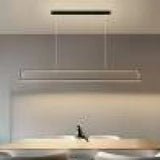 Black Rectangular Metal LED Kitchen Pendant Light