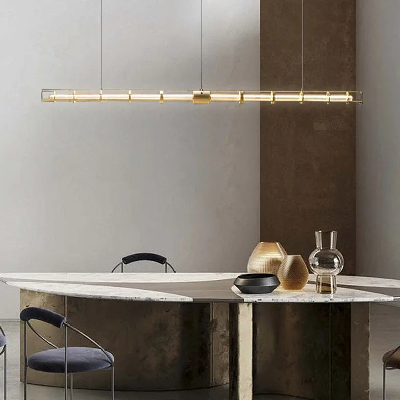 Tubular Gold Industrial LED Pendant Light