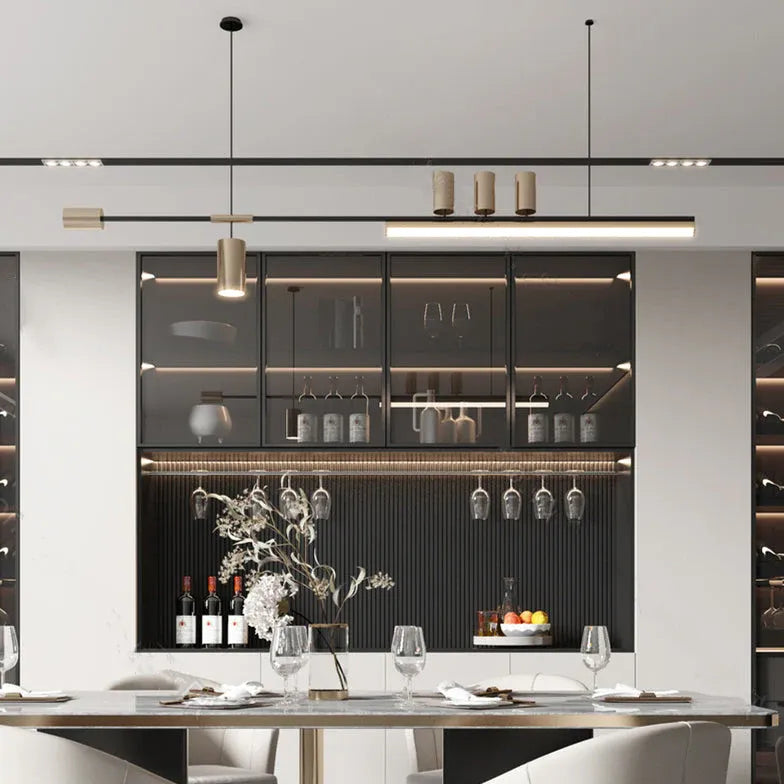 Multi-Light Black LED Kitchen Pendant Light