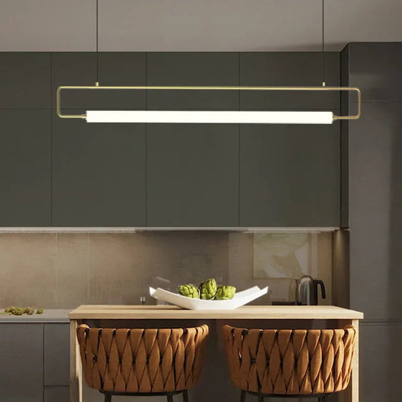 Black Rectangular Metal LED Pendant Light