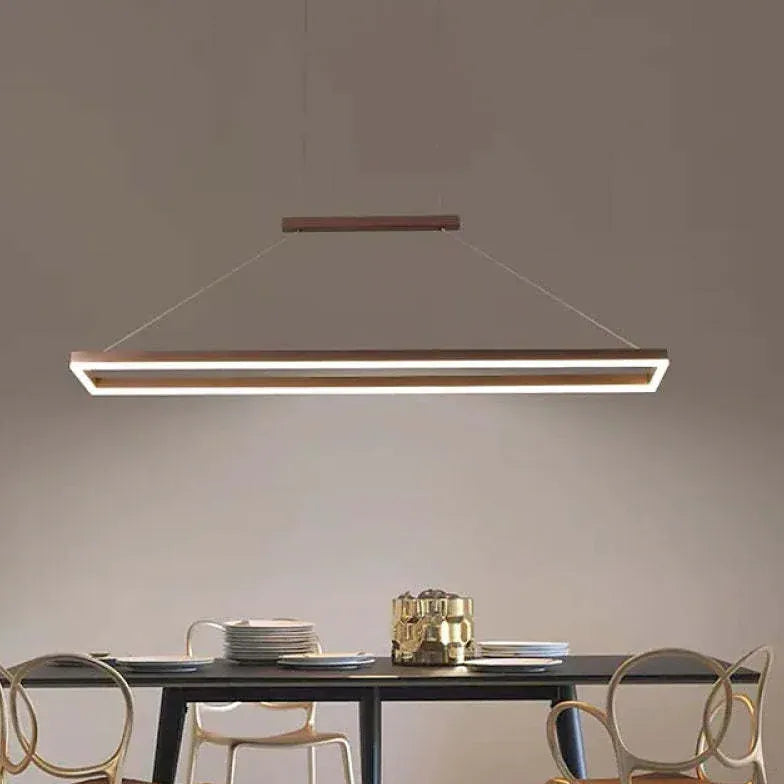 Rectangular Coffee Metal LED Pendant Light