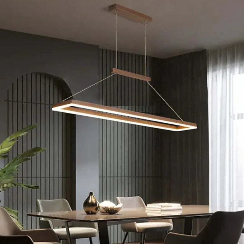 Rectangular Coffee Metal LED Pendant Light