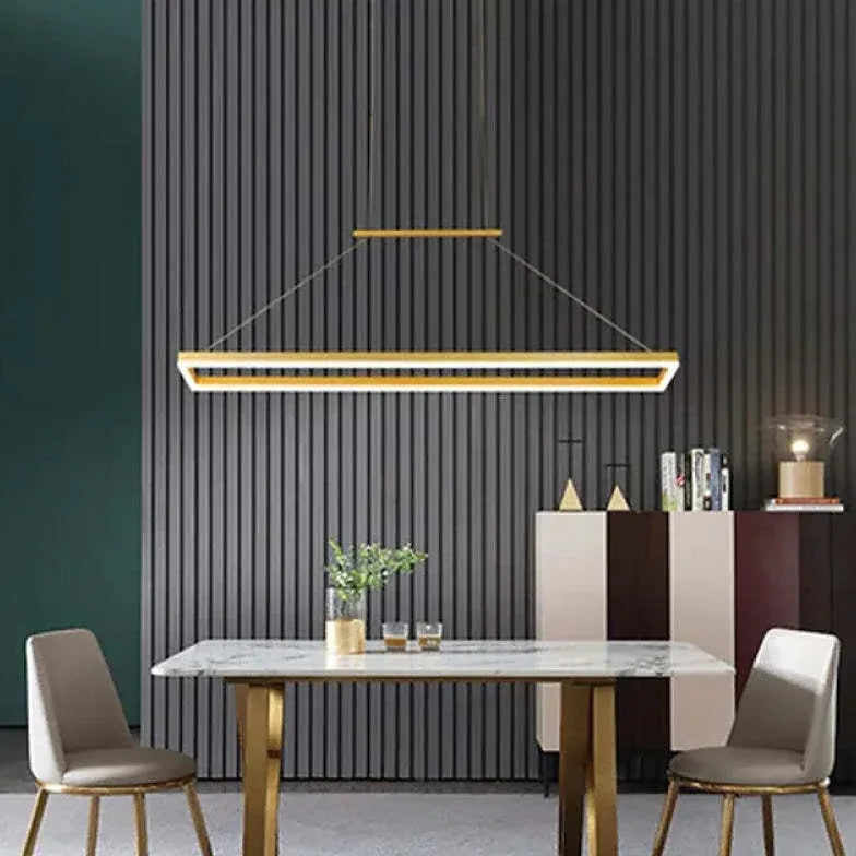 Rectangular Coffee Metal LED Pendant Light