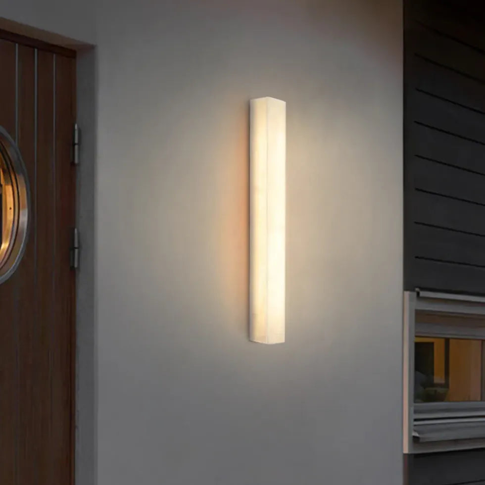 White Resin Edge LED Outdoor Wall Lights