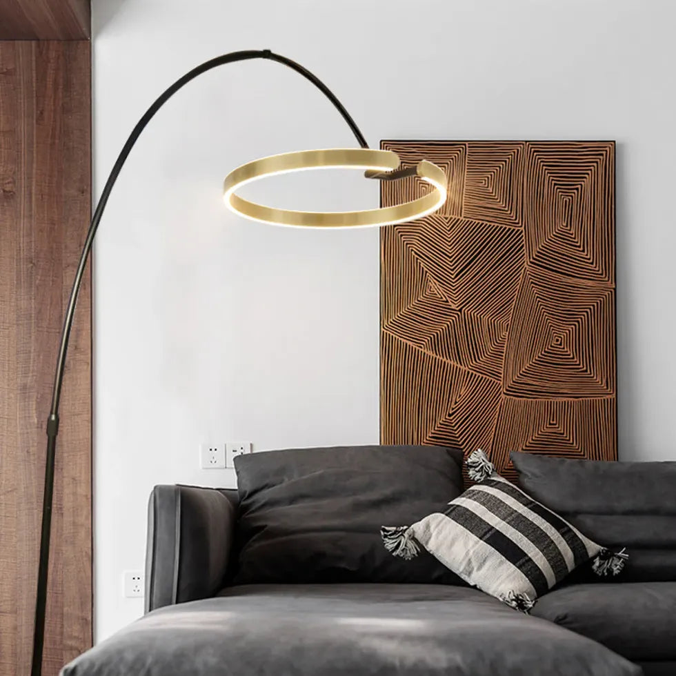 Black Ring Modern Arched Floor Lamp