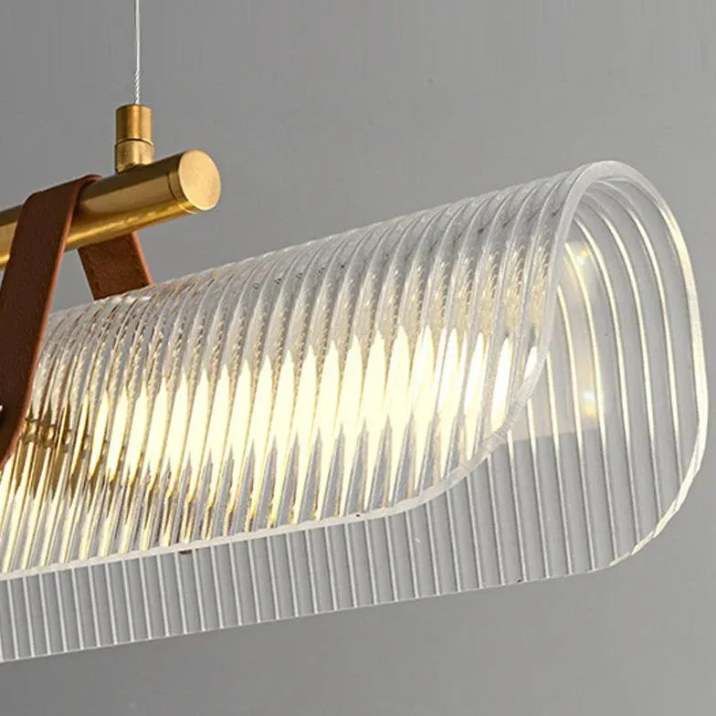 Industrial Kitchen Linear Glass Shade Pendant Light