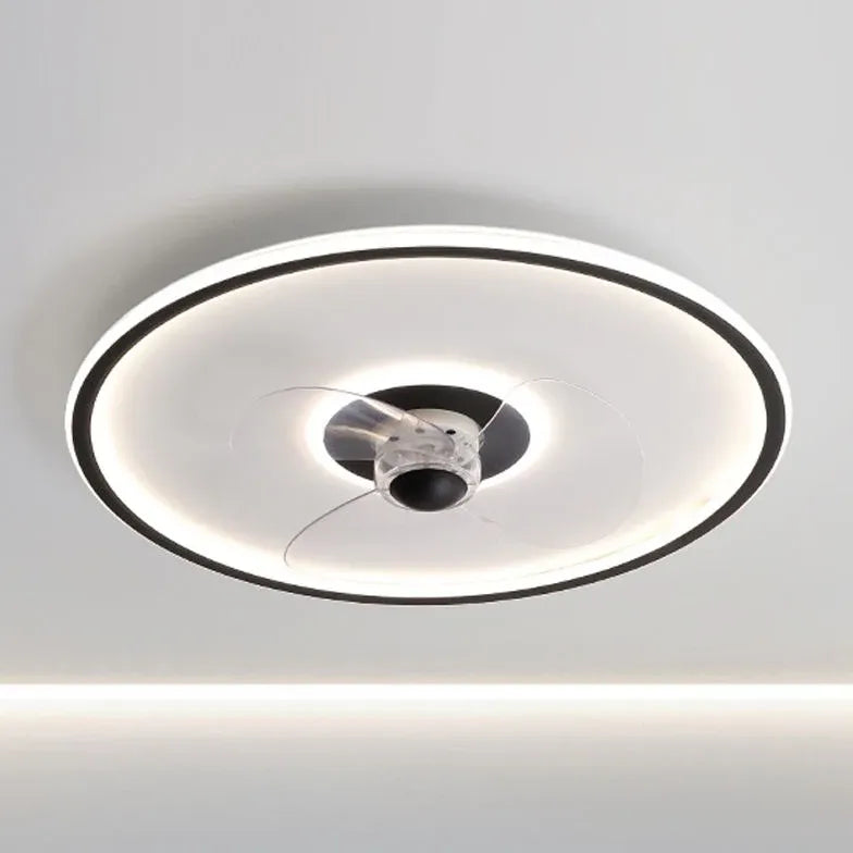 Minimalist White Ring Ceiling Fan with Light