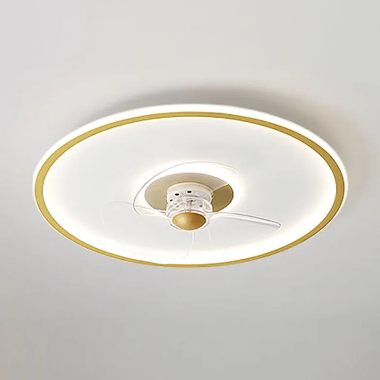 Minimalist White Ring Ceiling Fan with Light