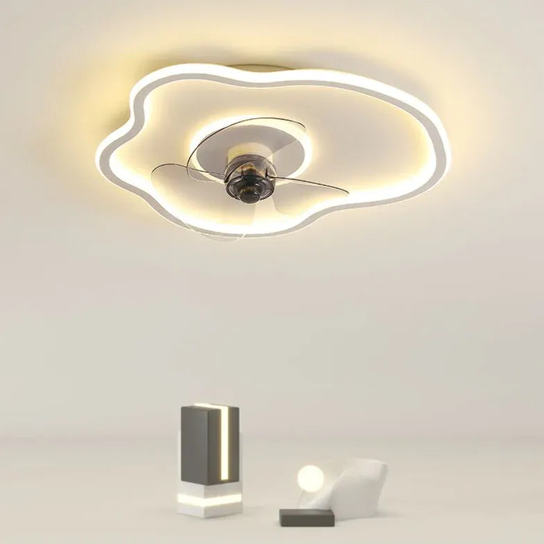 White Irregular Ceiling Fan with Light