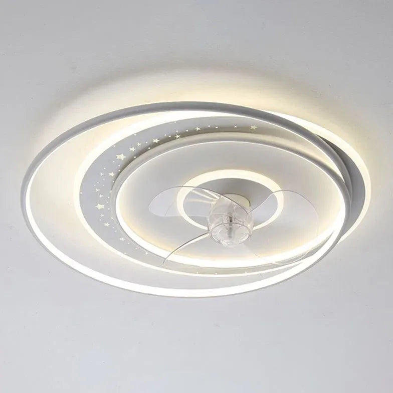 White Irregular Ceiling Fan with Light