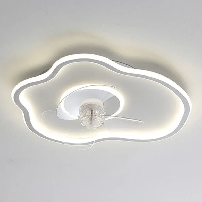 White Irregular Ceiling Fan with Light