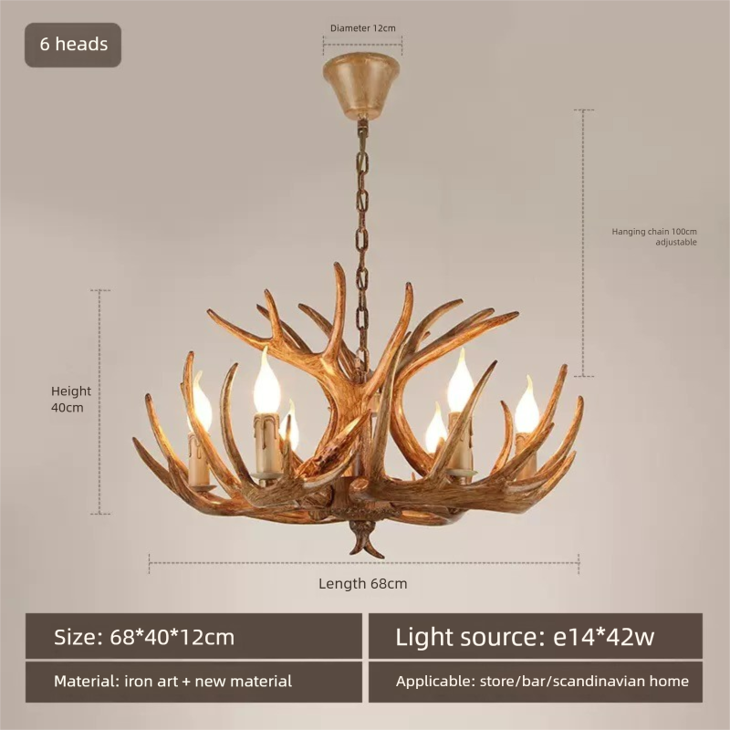 Rustic style antler led chandelier - Clowas