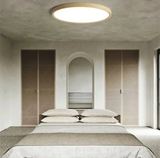 Ultra Slim Round Walnut Ceiling Light for Bedroom