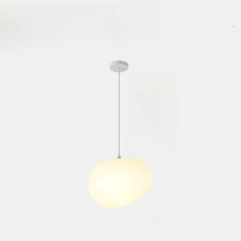 Decorative Pebble White Glass Pendant Light for Stairwell