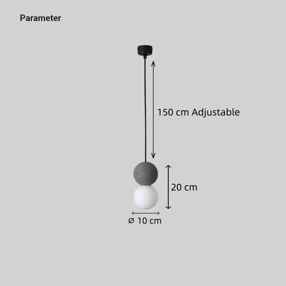 Nordic Double Globe Terrazzo Bedside Pendant Lighting