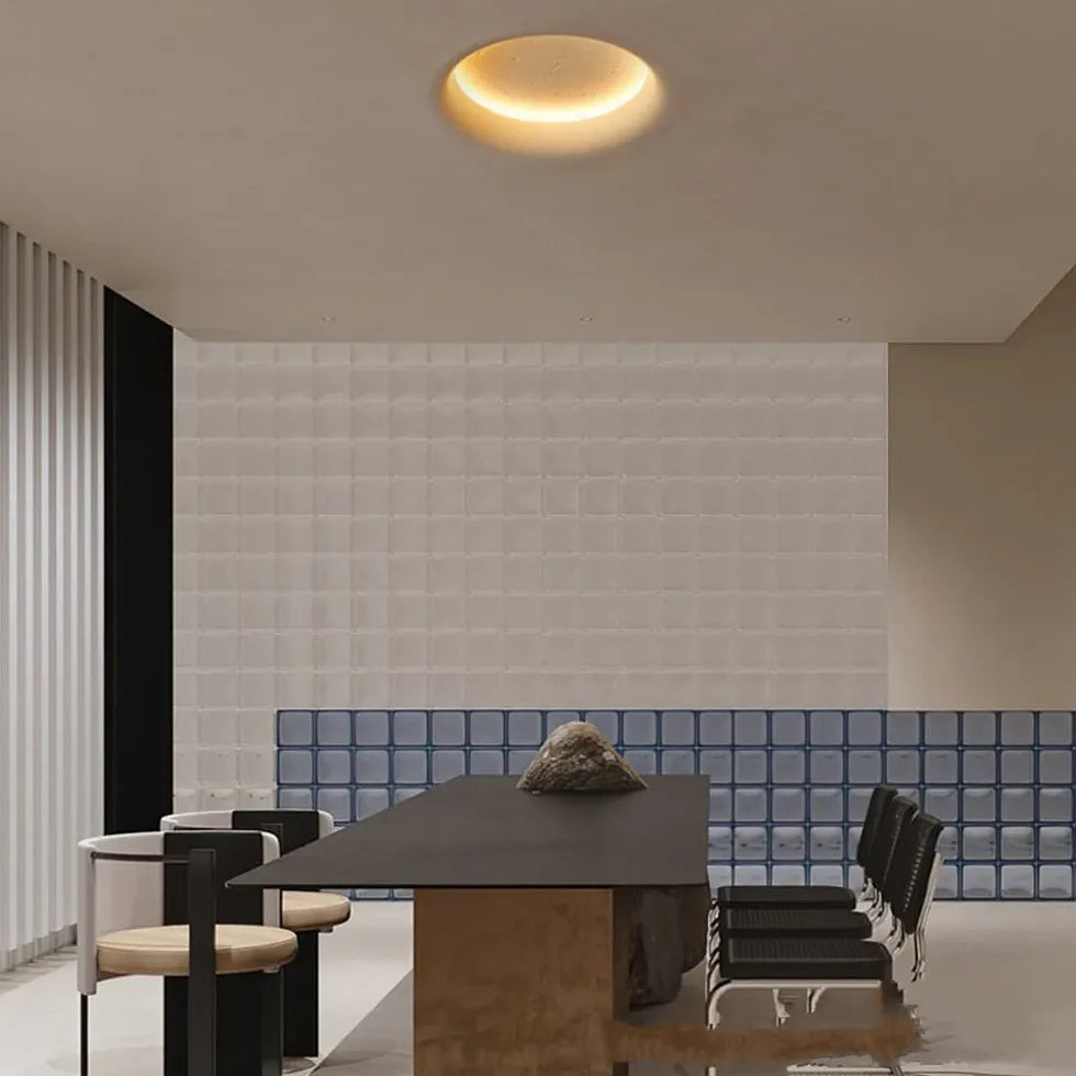 White Moon Gypsum Flush Modern Wall Lights